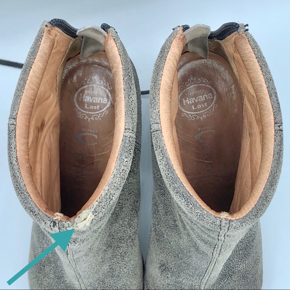 Jeffrey Campbell LIMITED EDITION Grey Suede RUMBLE Leather Ankle Boots Booties - Picture 7 of 10